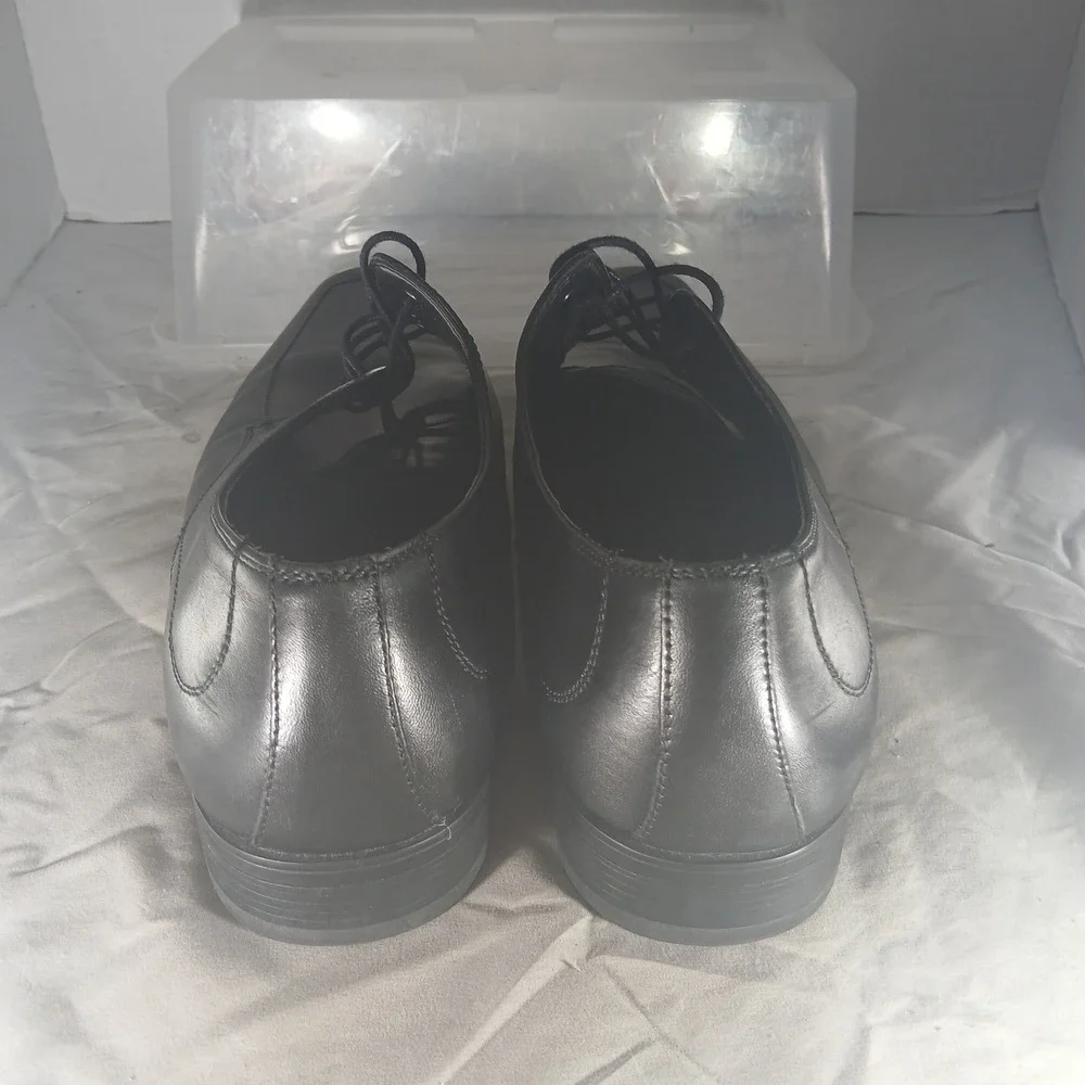Aldo Leather Derby Dress Shoes 11 Black Square Toe‎ Formal Business Professional